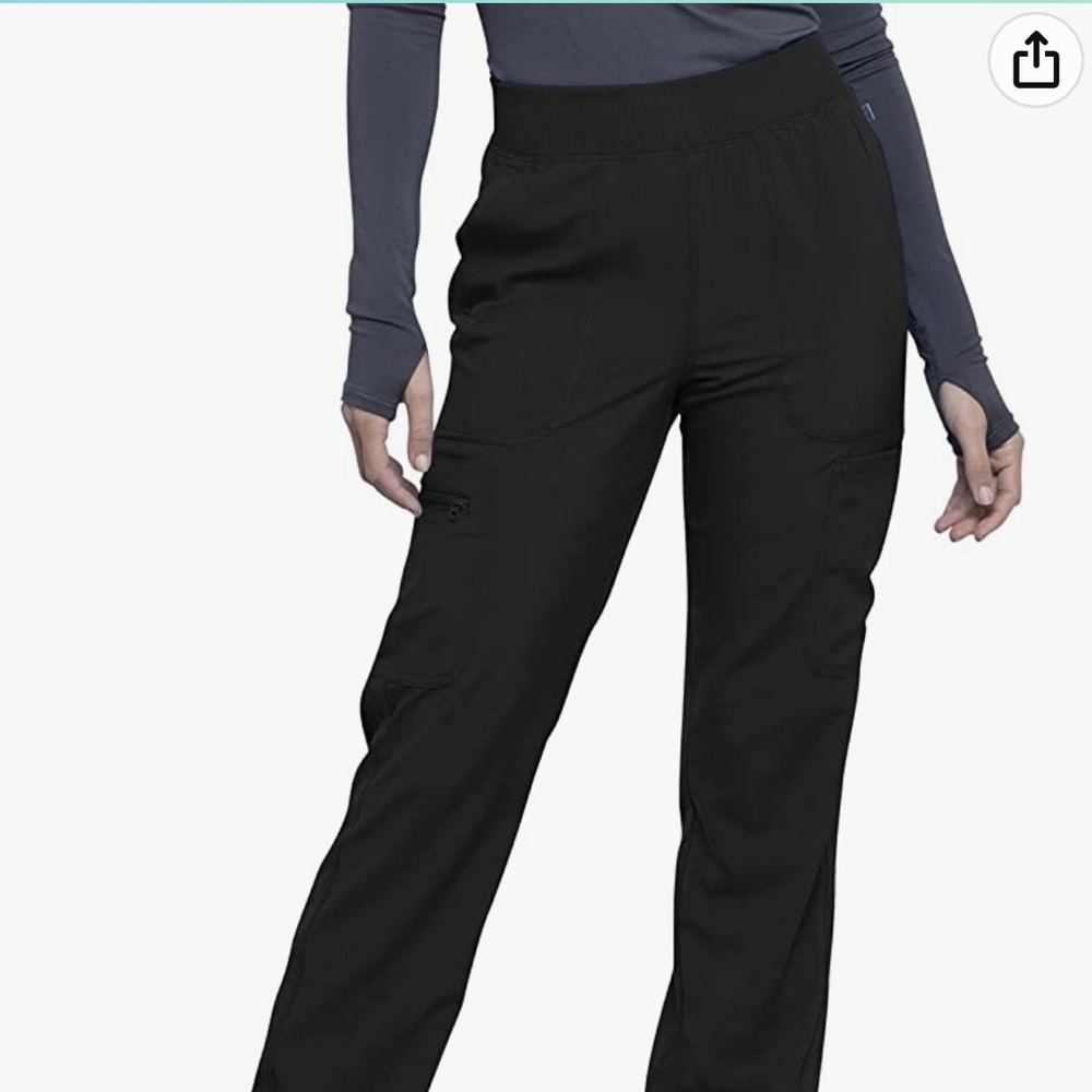 Tall L Black Cherokee infinity scrub pants